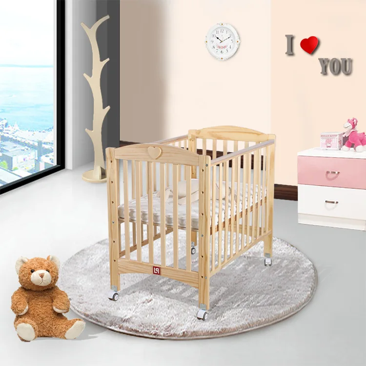 Детская деревянная кроватка детская качалка с роликом для новорожденных игровая