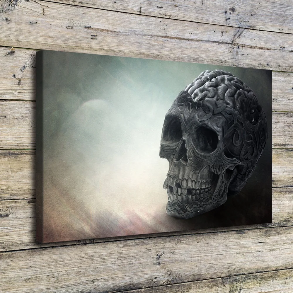 Декоративная картина с черепом маслом абстрактная Обнаженная голова Декор