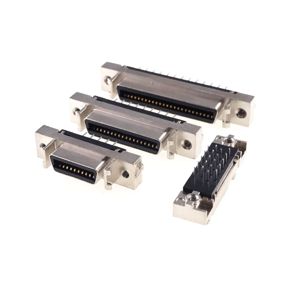5 Pcs Female MDR Servo Driver SCSI Connector HPCN Slot Type 14 20 26 36 50 Position Socket 180 Degree Vertical Through Holes PCB |