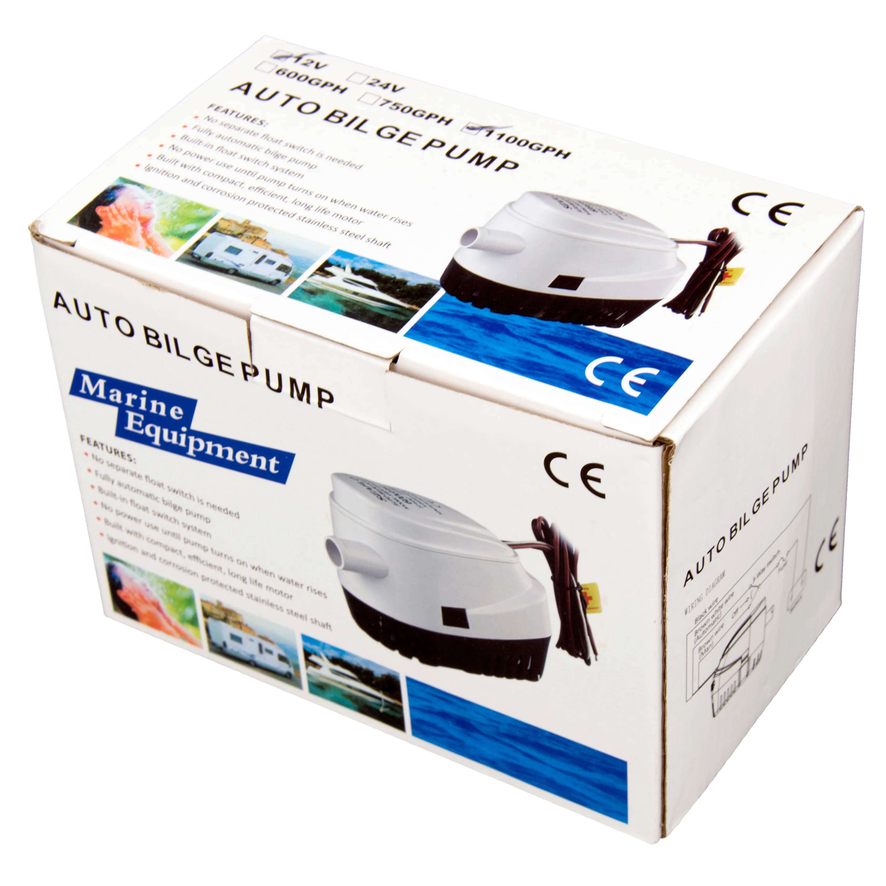 1100GPH Автоматическая лодка Трюмный насос Авто водяной погружной DC12V для двигателя