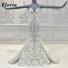 Свадебное платье Abendkleider, кружевное платье русалки с иллюзией, бисером, на тонких бретелях, Дубай, платье невесты, 2020