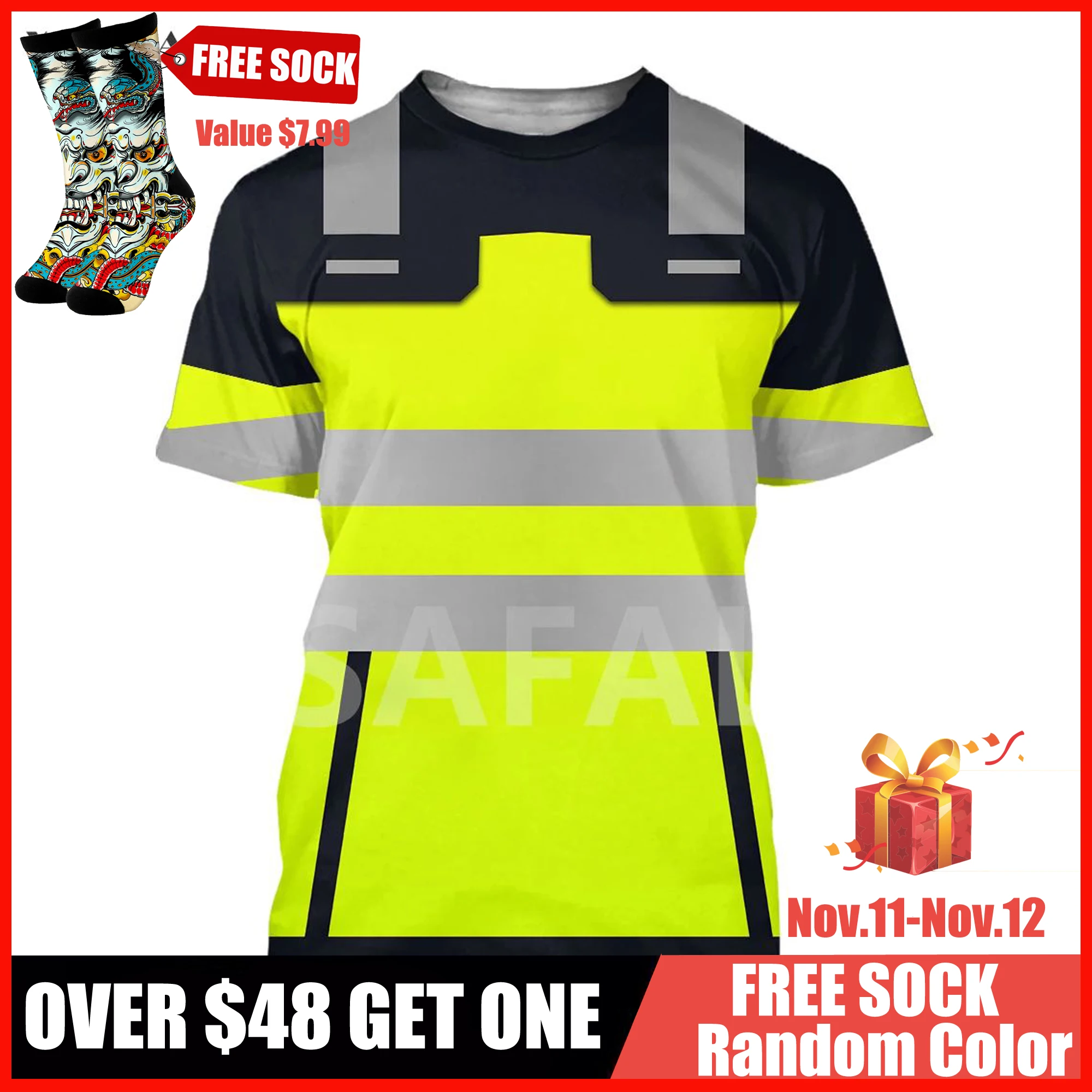 

Trucker Job Tattoo Skull USA Country Flag Name Summer 3D All Over Printed 1 Round Neck T Shirts Men Women Harajuku Casual Tee