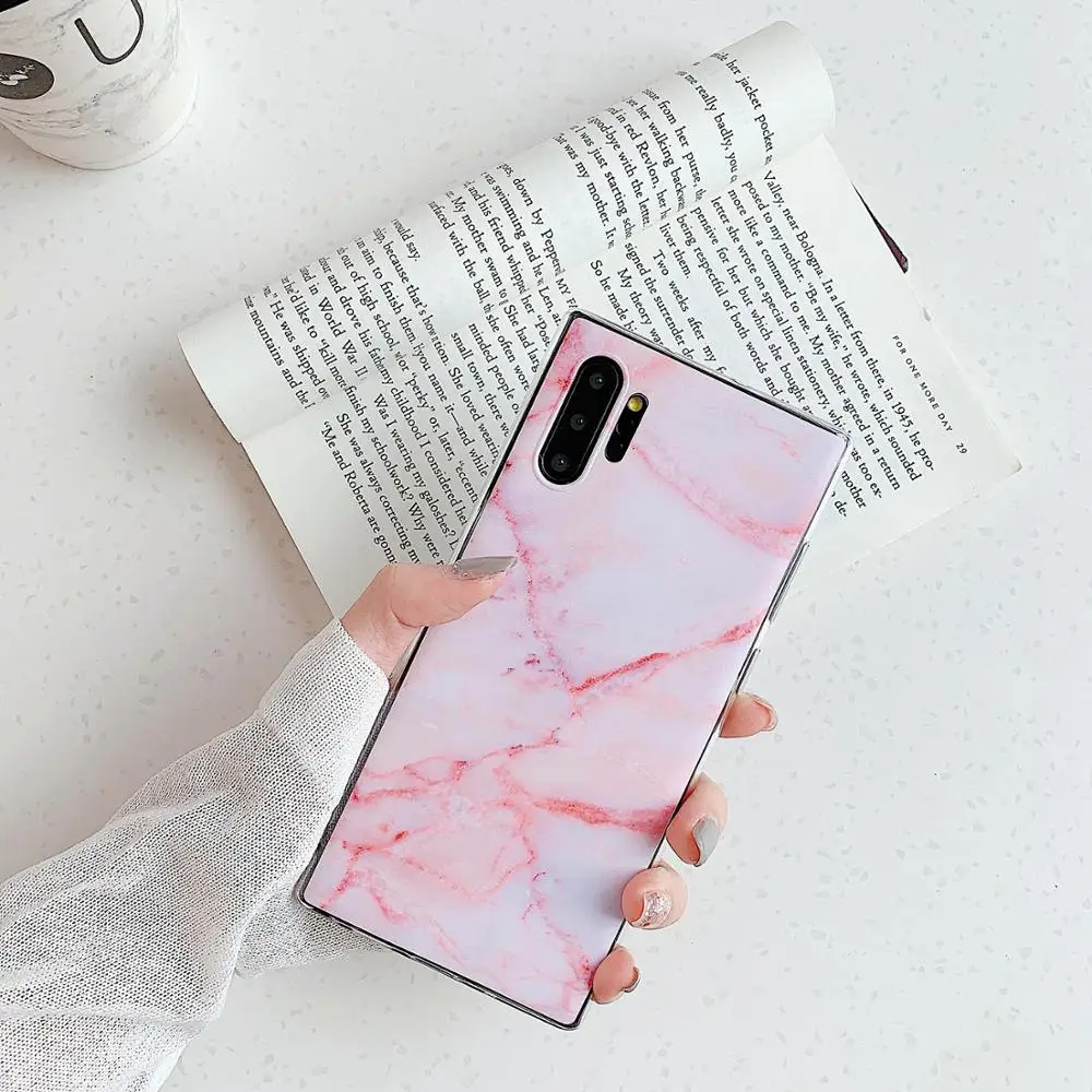 Матовый мраморный чехол для телефона samsung Note 10 pro антидетонационный мягкий IMD
