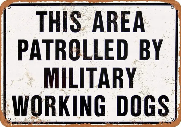 

Warning Working Dogs Patrolled Retro tin sign nostalgic ornament metal poster garage art deco bar cafe shop