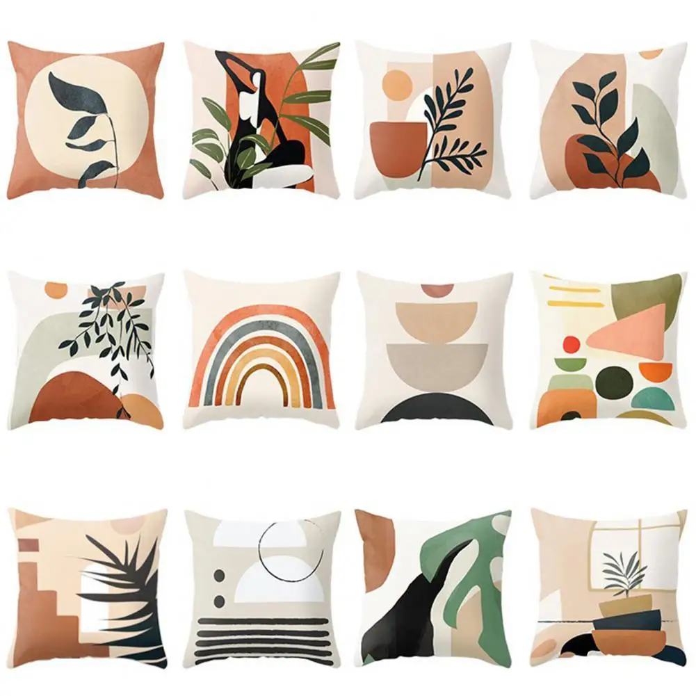 

Nordic Style Printed Plant Rainbow Cushion Cover Pillow Case Sofa Home Decor