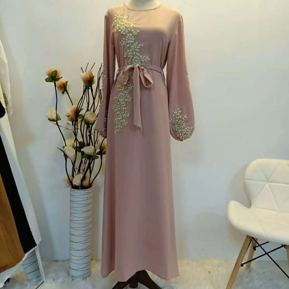 Vestidos размера плюс женское платье кафтан с жемчужной вышивкой и бабочками женская