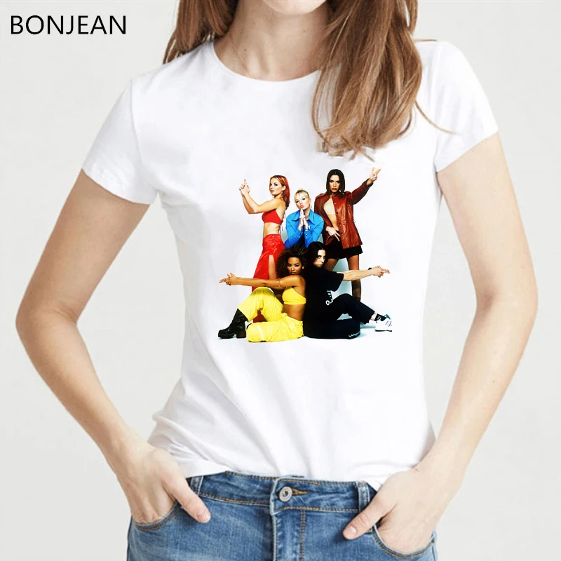 

Women's clothing summer Spice Girls t shirt women graphic print tee shirt femme roupas tumblr tshirt white tops female t-shirt