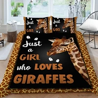 hot style bedding set 3d digital giraffes printing 23pcs duvet cover set with zipper single twin double full queen king
