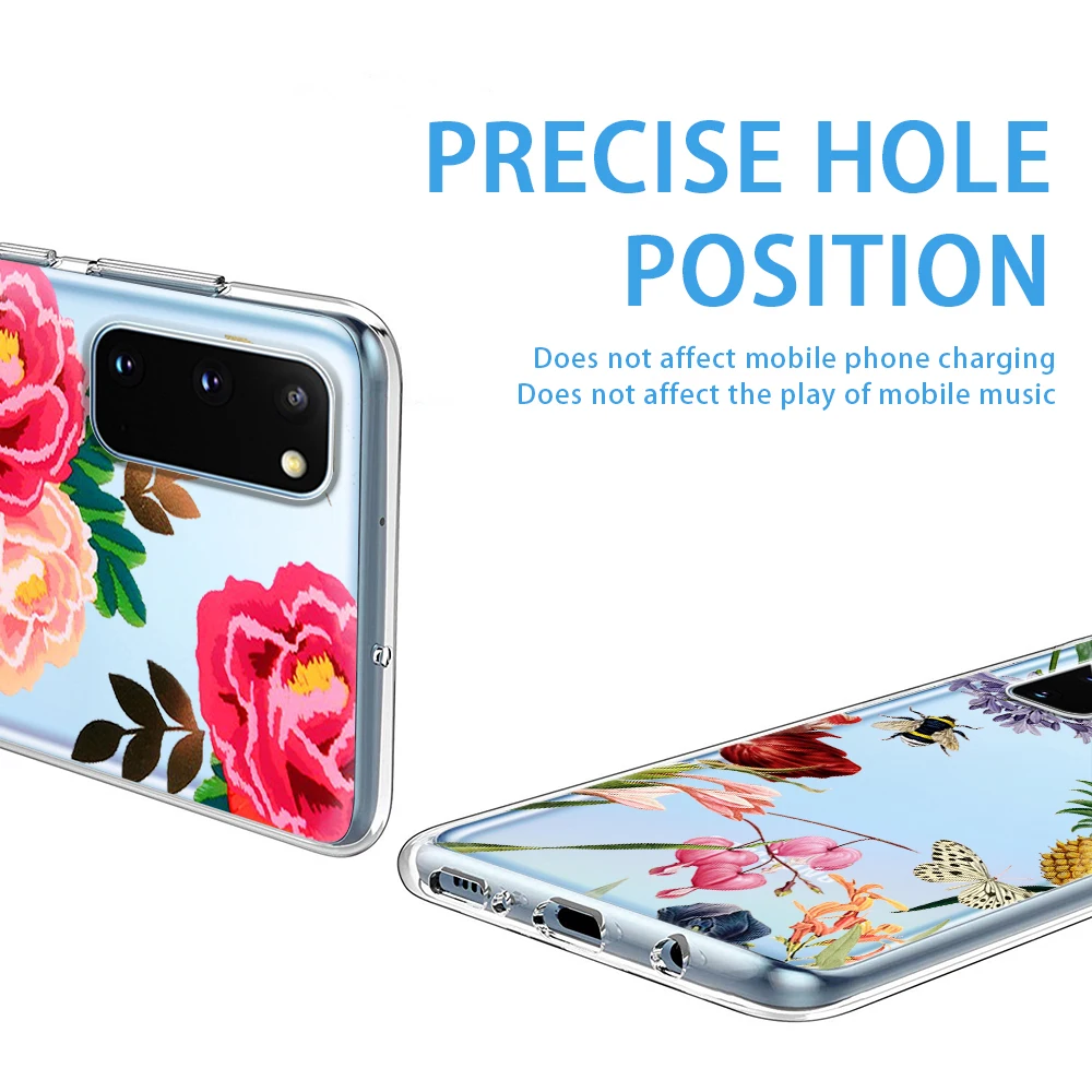 Ciciber с цветочным принтом розы чехол для Samsung Галактики A51 A50 S20 S10 A71 A70 A40 S9 S8 A30 S7 S10e