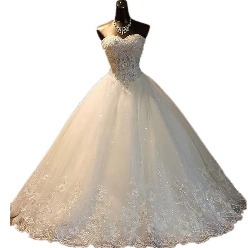 

Vestido De Noiva 2020 New Gryffon Wedding Dress Strapless Gown Long Train Lace Up Ball Gown Princess Robe De Mariee Custom Size