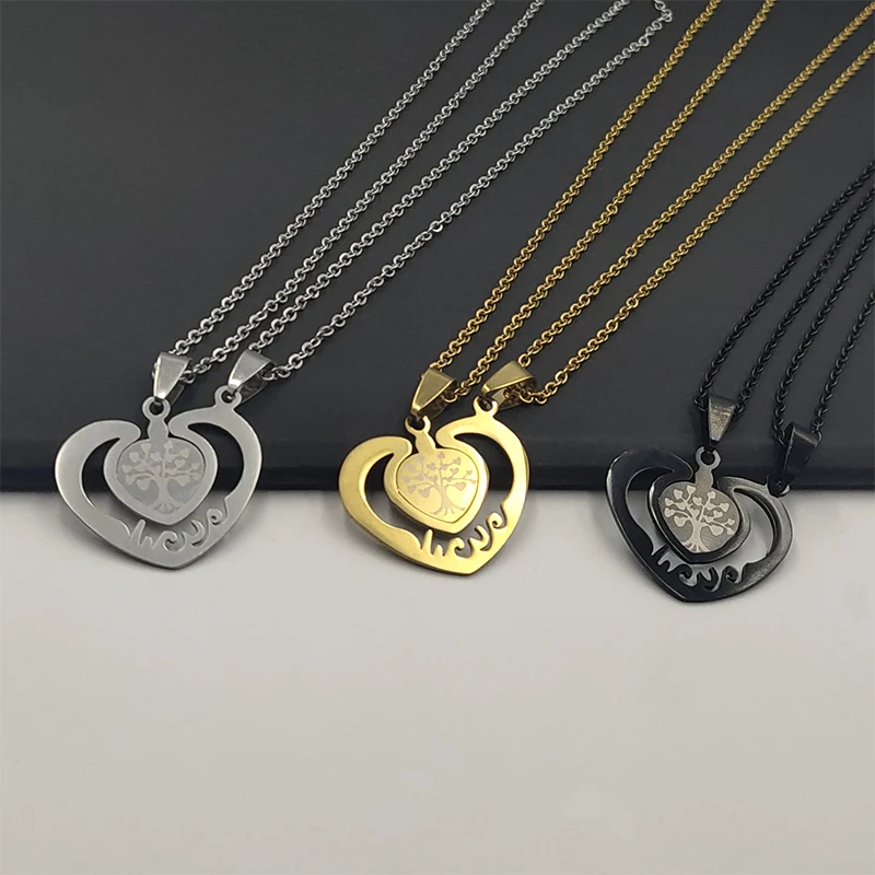 1 пара модных Подвесок в виде дерева жизни любовь ожерелье из нержавеющей стали