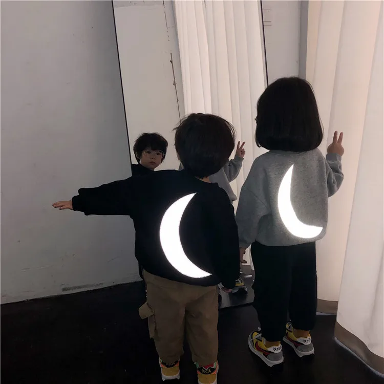 Осенне-зимние детские модные флисовые толстовки с светоотражающими элементами