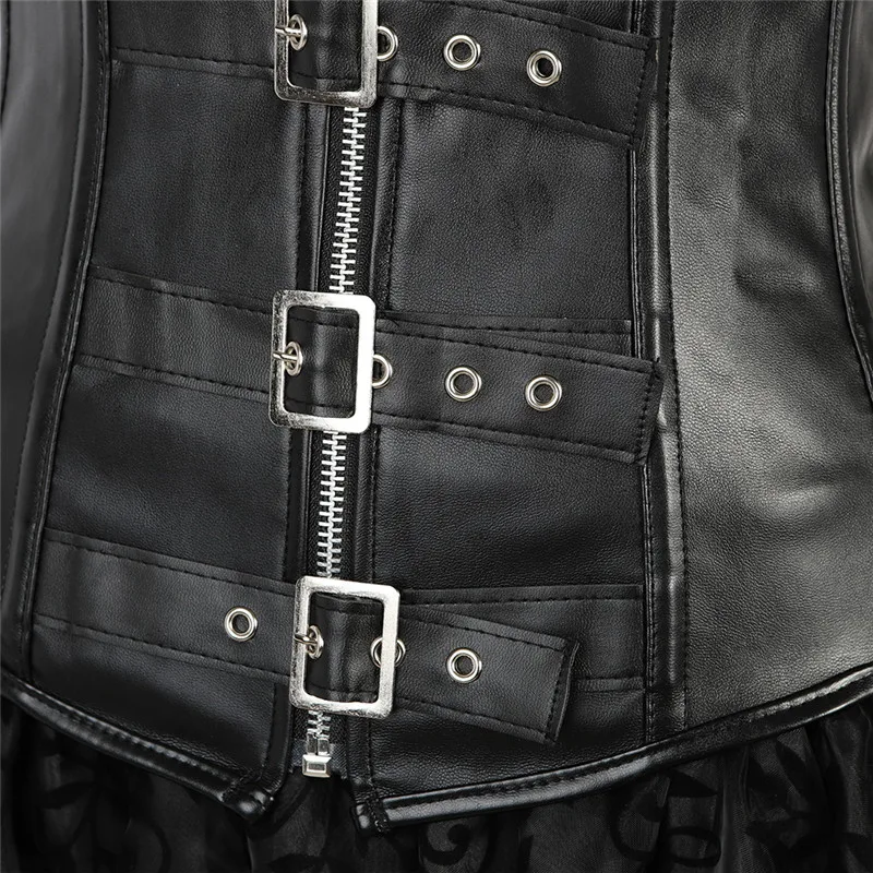 Женский корсет-платье в стиле стимпанк готический корсет из искусственной кожи