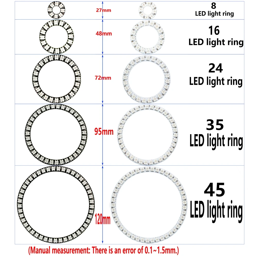 Светодиодное кольцо WS2812B, 5 в постоянного тока, 5050 RGB ...