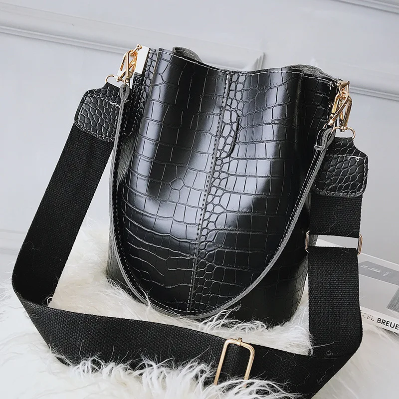 

Crocodile Crossbody Bag For Women Shoulder Bag Brand Designer Women Bags Luxury PU Leather Bag Bucket Bag Handbag