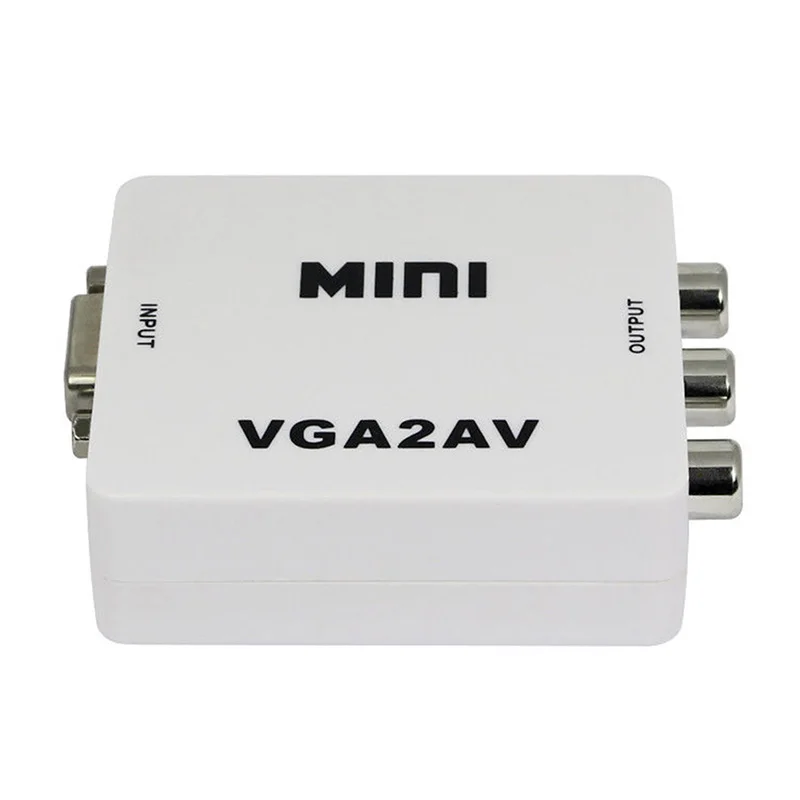Mini VGA to AV RCA Converter with 3.5mm Audio VGA2AV/CVBS+Audio Convertor for HDTV PC 1080P | Электроника