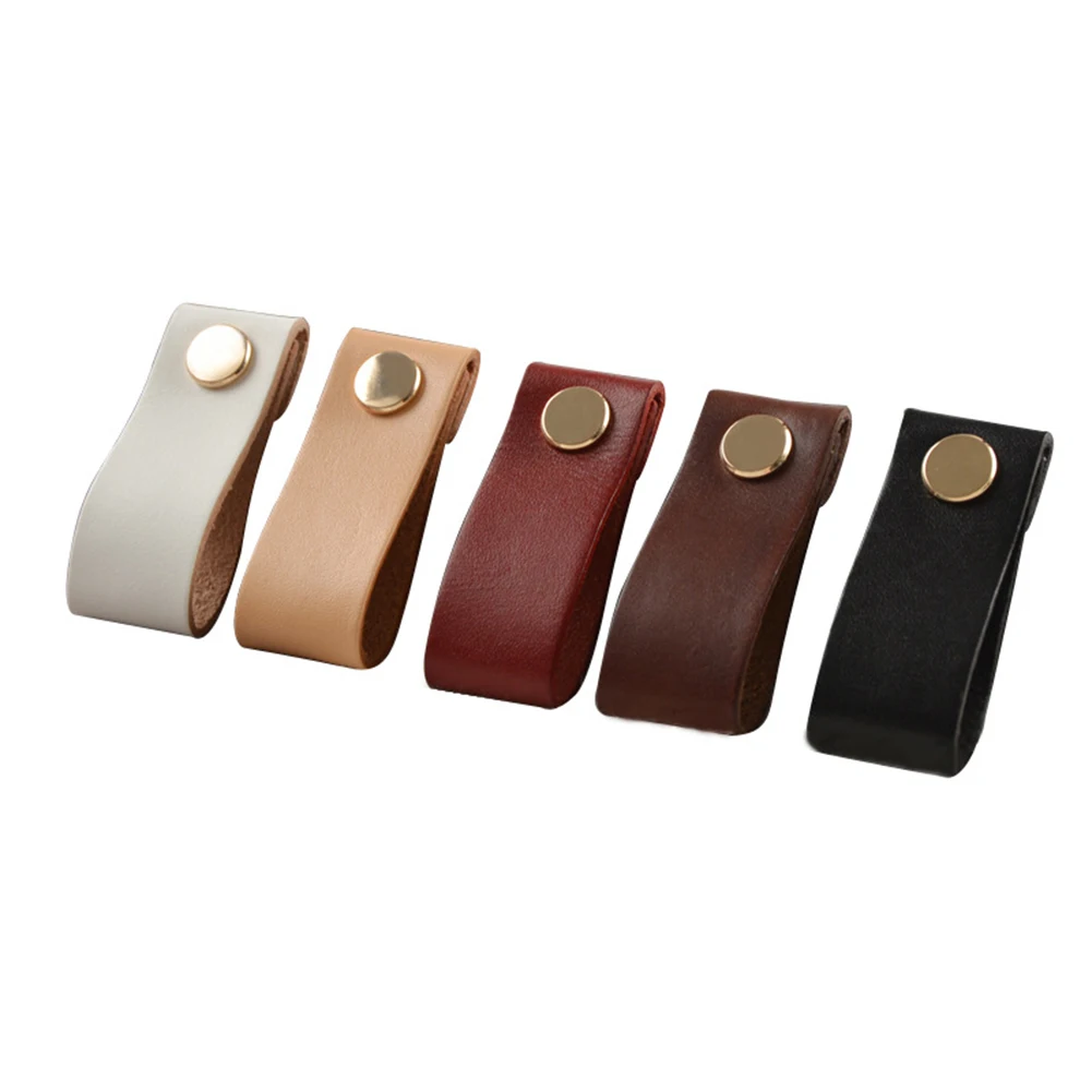 

Nordic Mordern Gold Brass Drawer Door Handle Leather Kitchen Cabinet Knobs for Furniture Wardrobe Cupboard Closet Locker Pulls