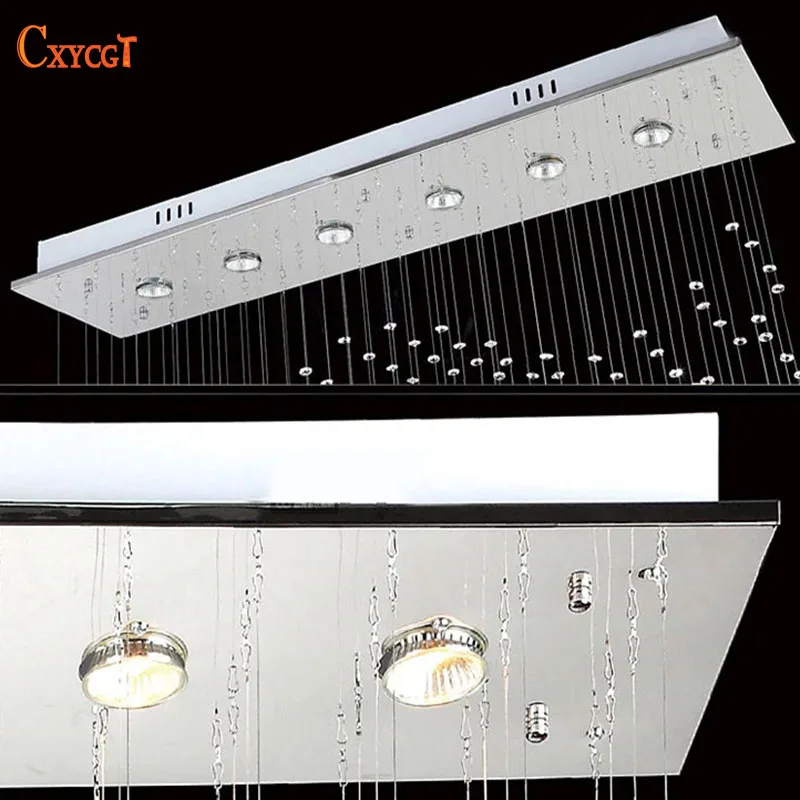 Люстра для ресторана прямоугольная хрустальная лампа креативная личность