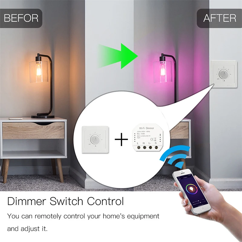 DIY подсветка умного Wi-Fi диммер, переключатель Smart Life регулятор/Tuya приложение дистанционное управление 1/2 переключатель работы с Alexa из Google