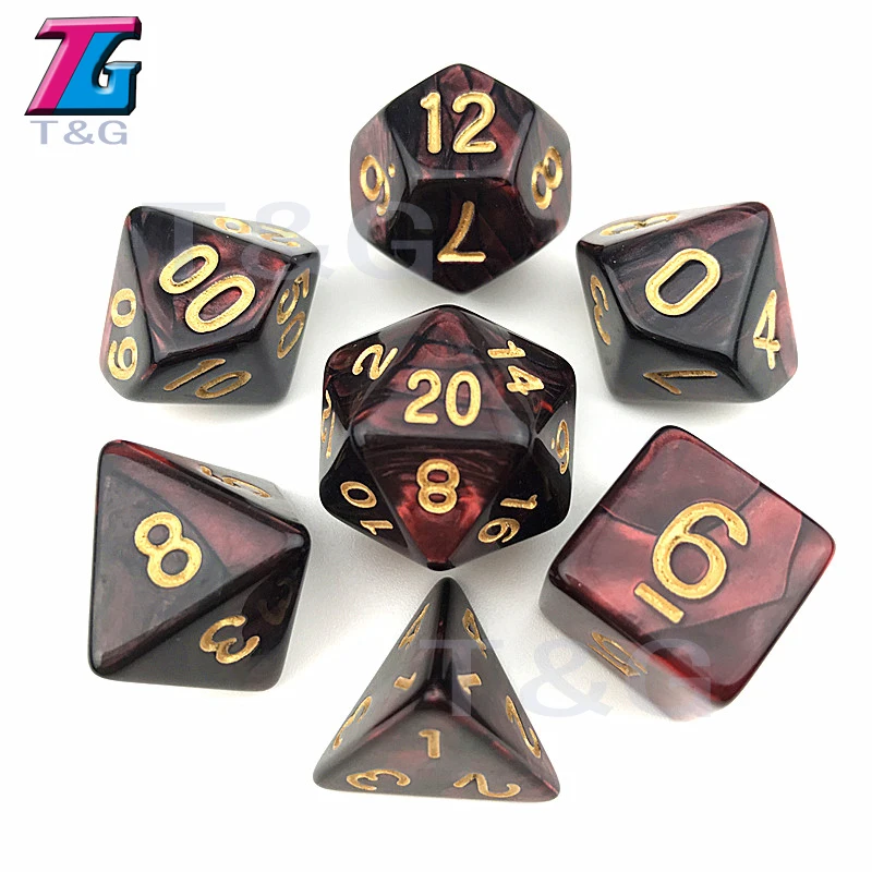 Зеленые и черные игральные кости DND Die игрушки для взрослых детей пластиковые