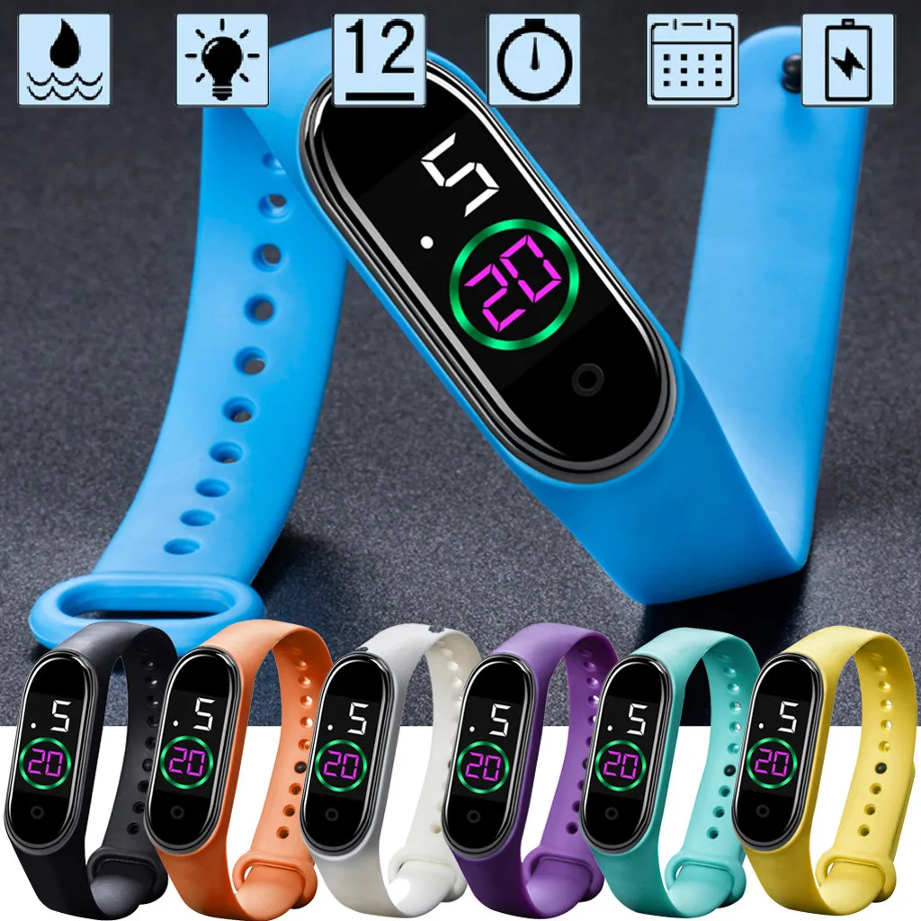 

LED Digital Display Bracelet Watch Children's Students Silica Gel Sports Watch LED Walking Distance Hot Sale Silica gel Band