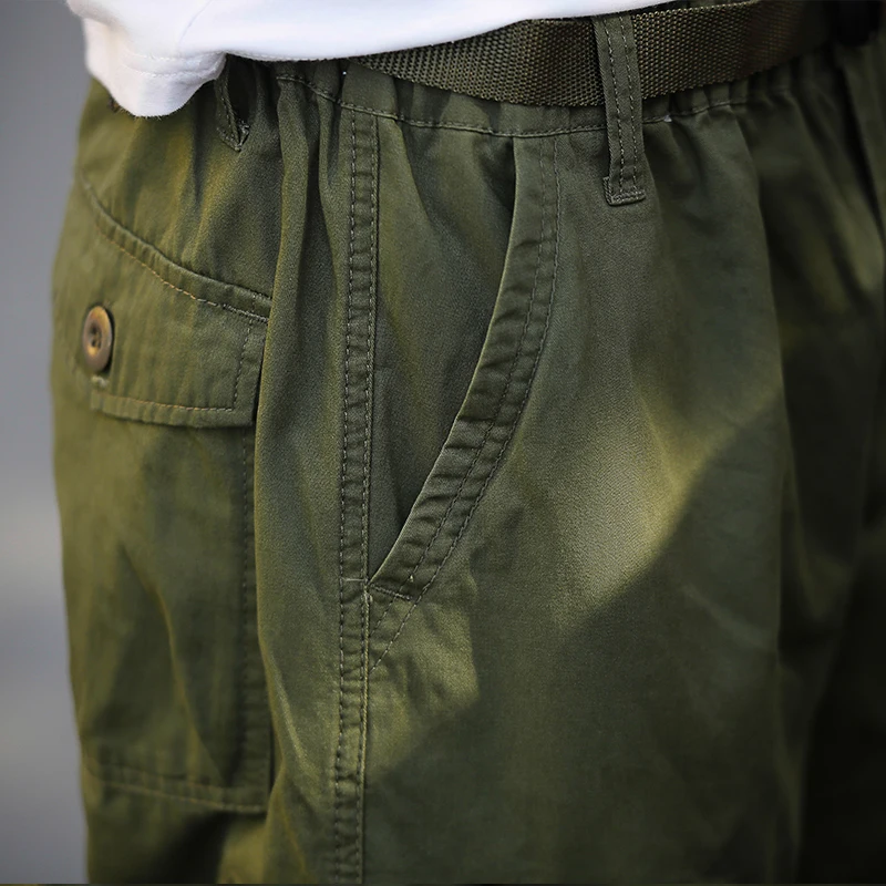 

Nice Solid Men Pocket Shorts Elastic Summer Male Shorts Beach Knee Length Cotton VogueShorts