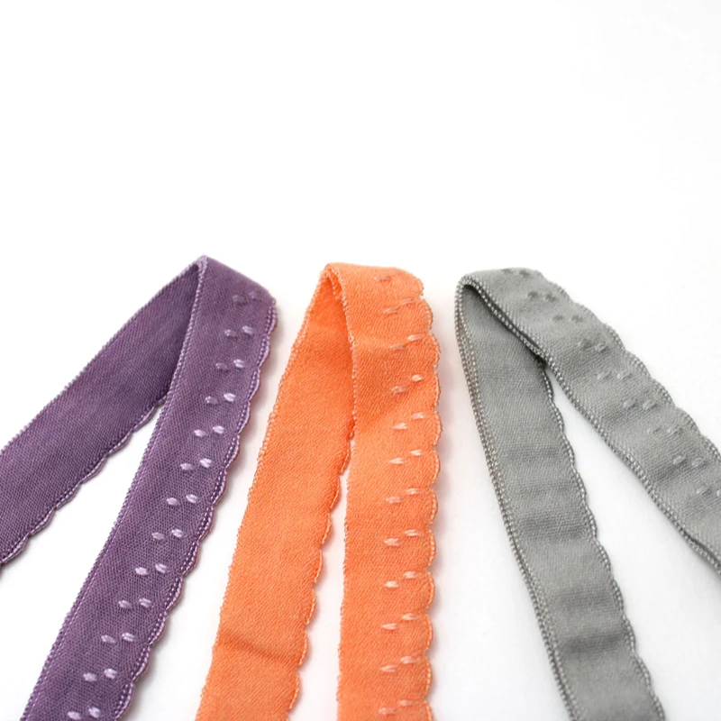 

8m / Lot High-Quality Colored Underwear Edging With Shoulder Straps Cotton Elastic Lace Fold Edging Elastic Band Accessories P20
