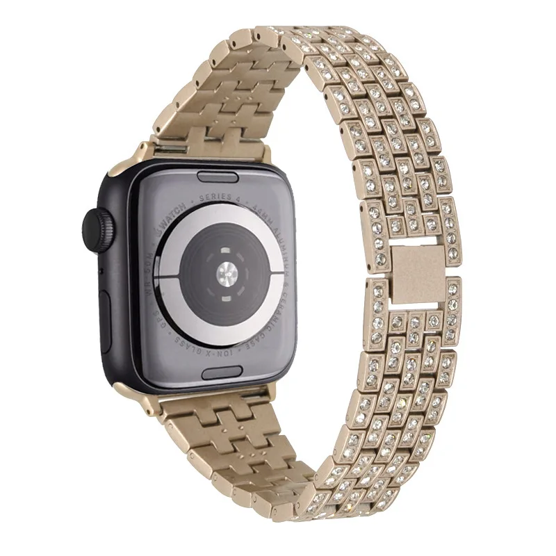 Apple Watch Band 4 серии 44 мм с бриллиантом Iphone 3 ремешок 42 браслет из нержавеющей стали