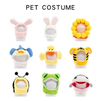 cartoon cat costume warm pet cap bunny rabbit hat with ears photo props for puppy kitten small dogs pets costume accessories