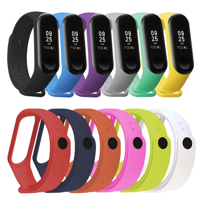 Для Xiaomi Mi Band 4 3 силиконовый розовый сменный Браслет ремешок для наручных часов Xiomi