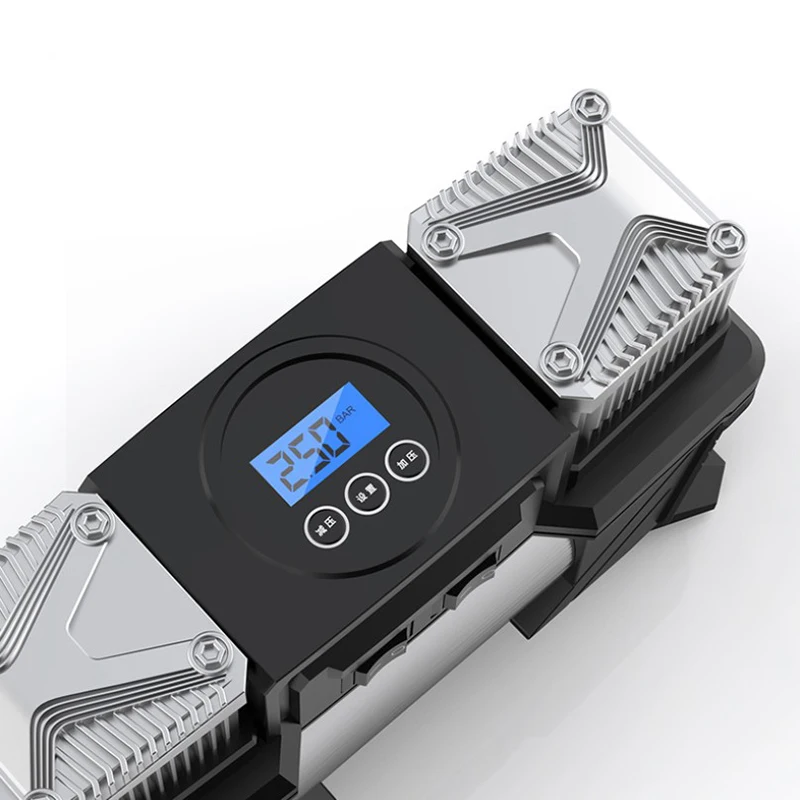 Comprar Bomba De Inflado De Neumáticos Digital Portátil De Doble Cilindro Montada En Vehículo De 12V, Compresor De Aire De Neumáticos De Alta Potencia, Bomba De Aire De Coche
