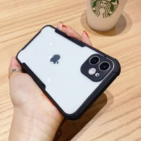 luxury shockproof armor clear case for iphone 12 11 pro max mini xr x xs 7 8 plus se 2020 lens full protective transparent cover