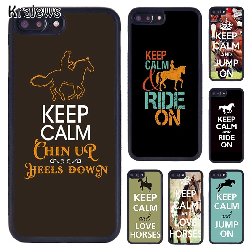 Krajews Keep Calm and Ride On Love Pony Horses Phone Case For iPhone 5 6S 7 8 plus 11 12 13 Pro X XR XS Max Samsung S6 S8 S9 S10