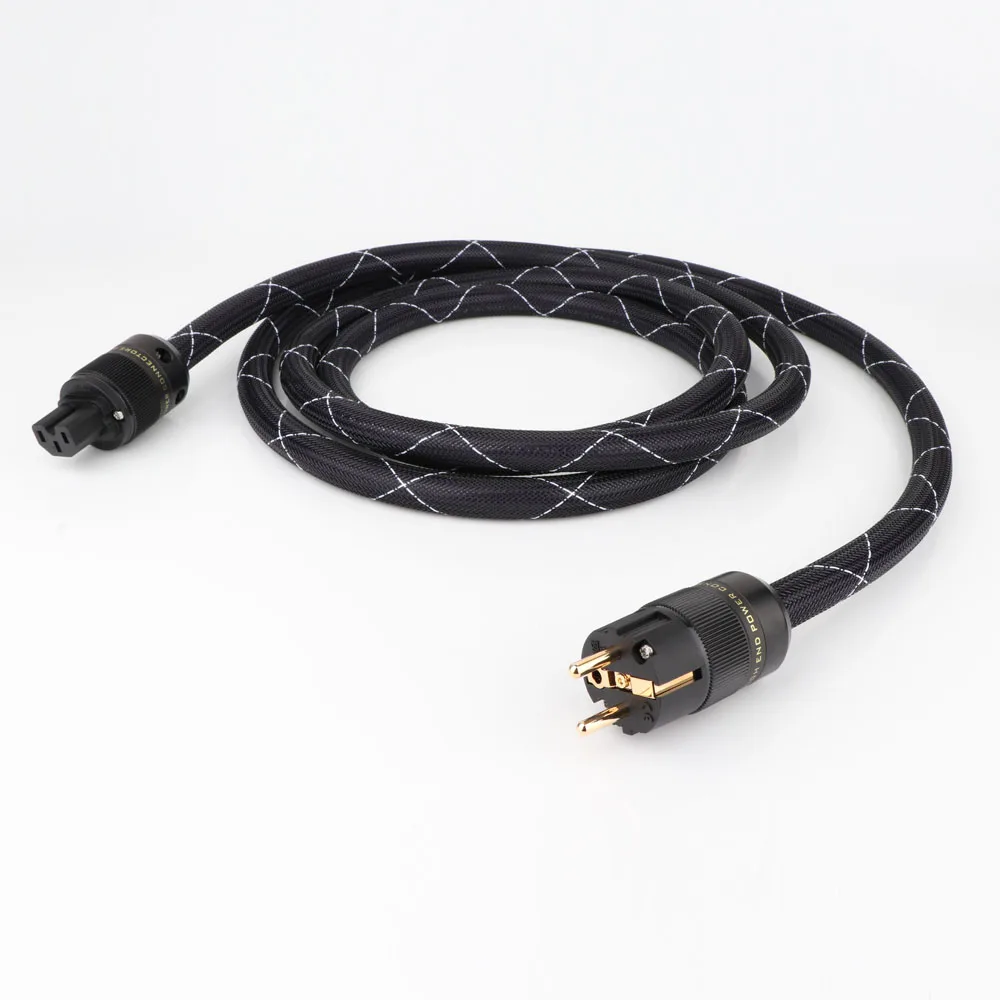 

1 шт. hi-end OCC медный провод питания hi-Fi аудио кабель питания переменного тока ЕС Версия schuko шнур питания с позолоченным разъемом