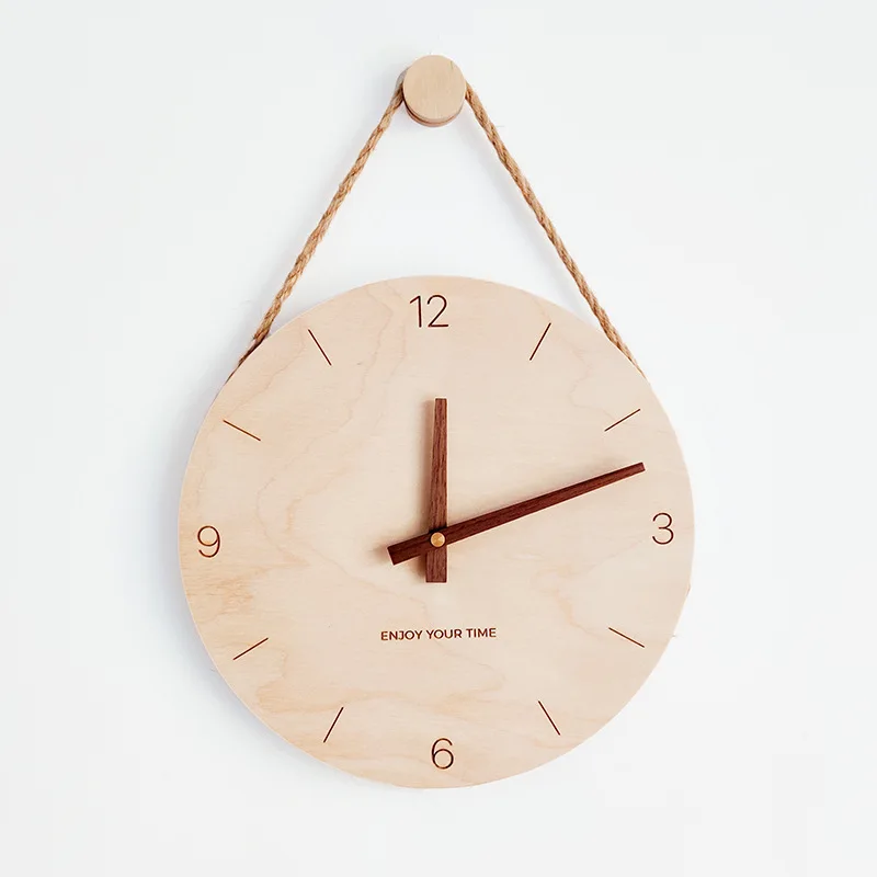 

Wooden Wall Clock Nordic Brief Wood Wall Clock Modern Design Kitchen Digital Hanging Watch Home Office Cafe Decoration Gift