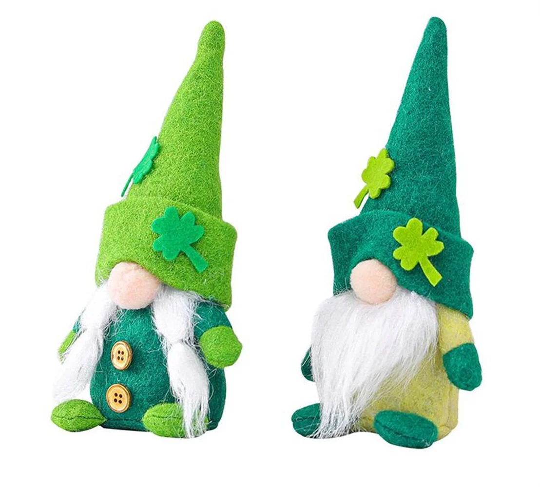 

Плюшевая кукла гнома, День Святого Патрика, Безликий Зеленый Клевер, гномы, кукла, ирландский день, искусственный декор, День Святого Патрика, подарки для детей