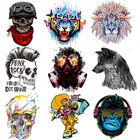 Нашивки в стиле панк с животными для одежды, термонаклейка на одежду, термоклейкие нашивки, нашивки с принтом на футболке, космическая модная одежда, термоклейкие нашивки