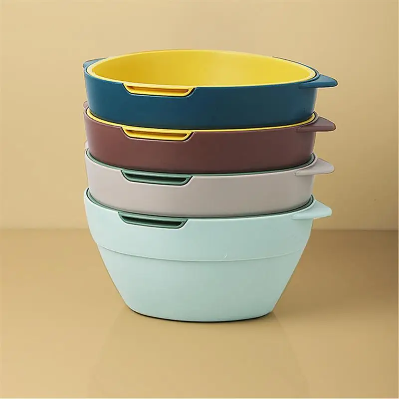 Двухслойная корзина для сушки портативный фильтр мытья риса овощей и фруктов