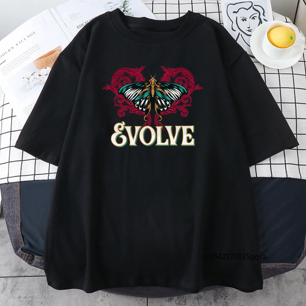 

Funny Butterfly Printing Tshirt Creativity Slim Tee Shirt Summer Fashion Breathable Tshirts Vintage Crewneck Tshirts Womens