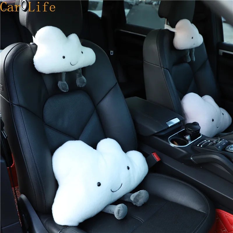 

Cute Cloud Car Headrest Neck Pillow Cushion Cartoon Car Seat 1Pcs Cervical Pillow Lumbar Cushion Four Season Automotive Interior