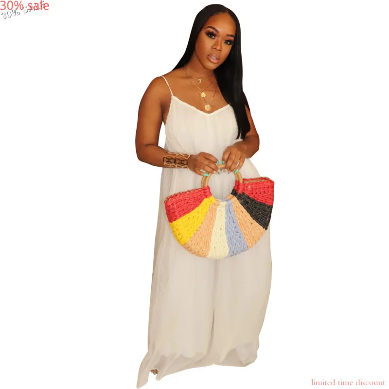 Женское шифоновое платье на бретельках с V образным вырезом и открытой