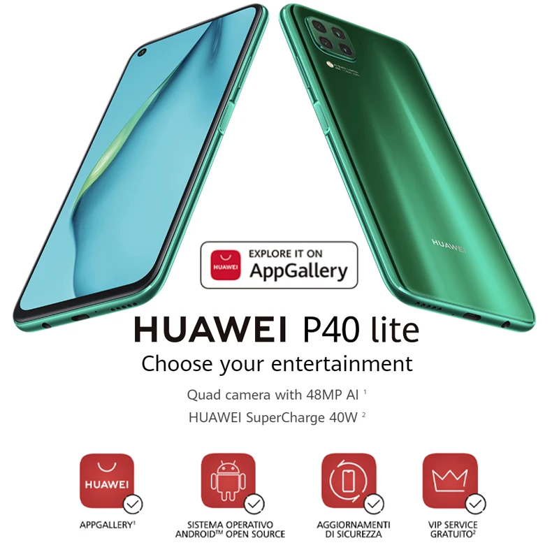 Huawei P40 Lite Kirin 810 6 ГБ 128 NFC Смартфон четыре ядра 40 Вт QC 48MP AI камеры 4 &quotFHD экран