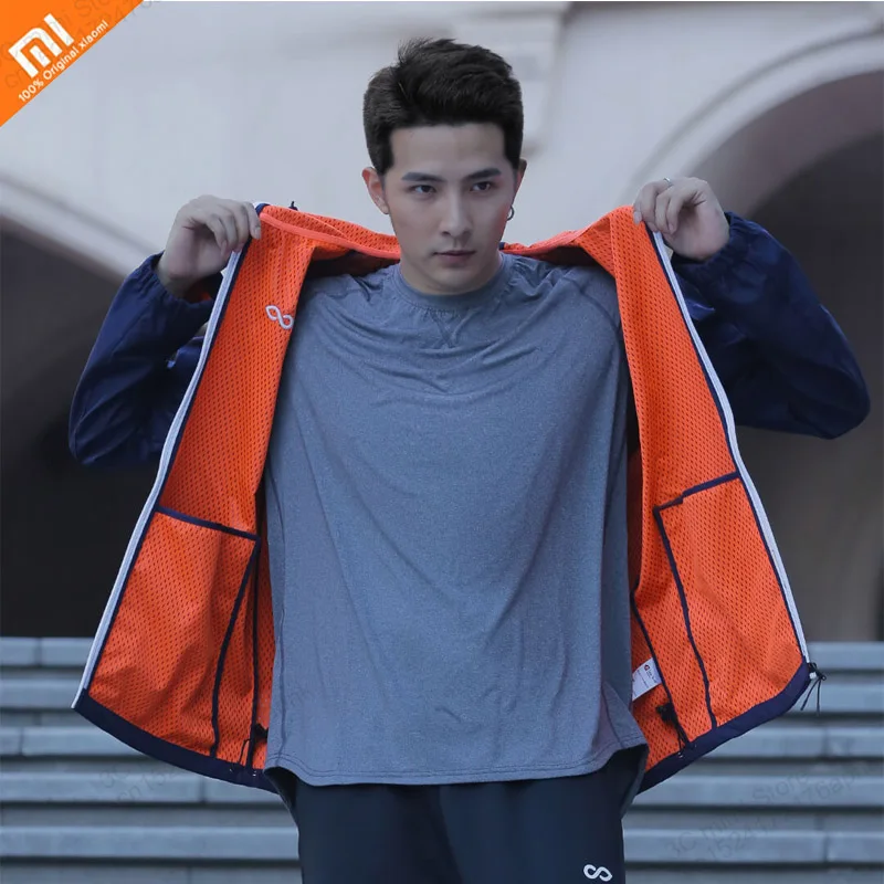Xiaomi mijia мужская непромокаемая Спортивная повседневная куртка ветрозащитная и непромокаемая дышащая куртка с капюшоном с воротами умный дом