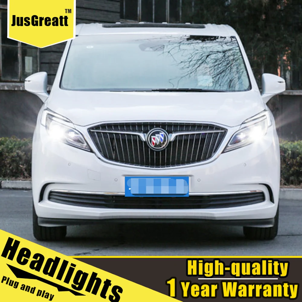 

A Pair For Buick GL8 Headlights 17-19 GL8 LED Head Lamps All LED light Source Daytime Running Lights Dynamic Turn