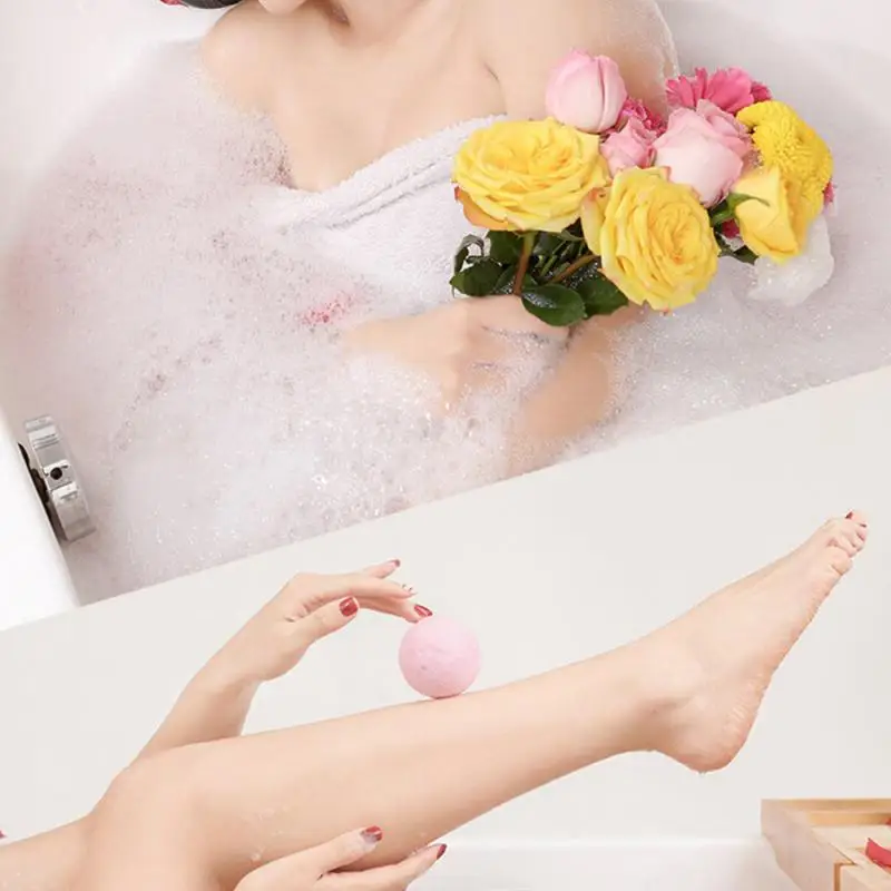 

12pcs/set Petal Handmade Essential Oil Moisturize Bath Salt Bubble Bath Bomb Bath Brushes Sponges Scrubbers Bathroom Products