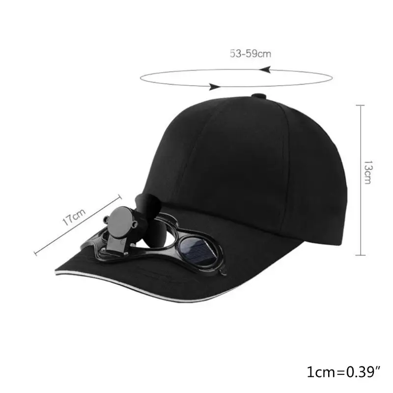 

2020 Summer Solar Panel Powered Cooling Fan Baseball Cap Outdoor Peaked Sun Visor Hat