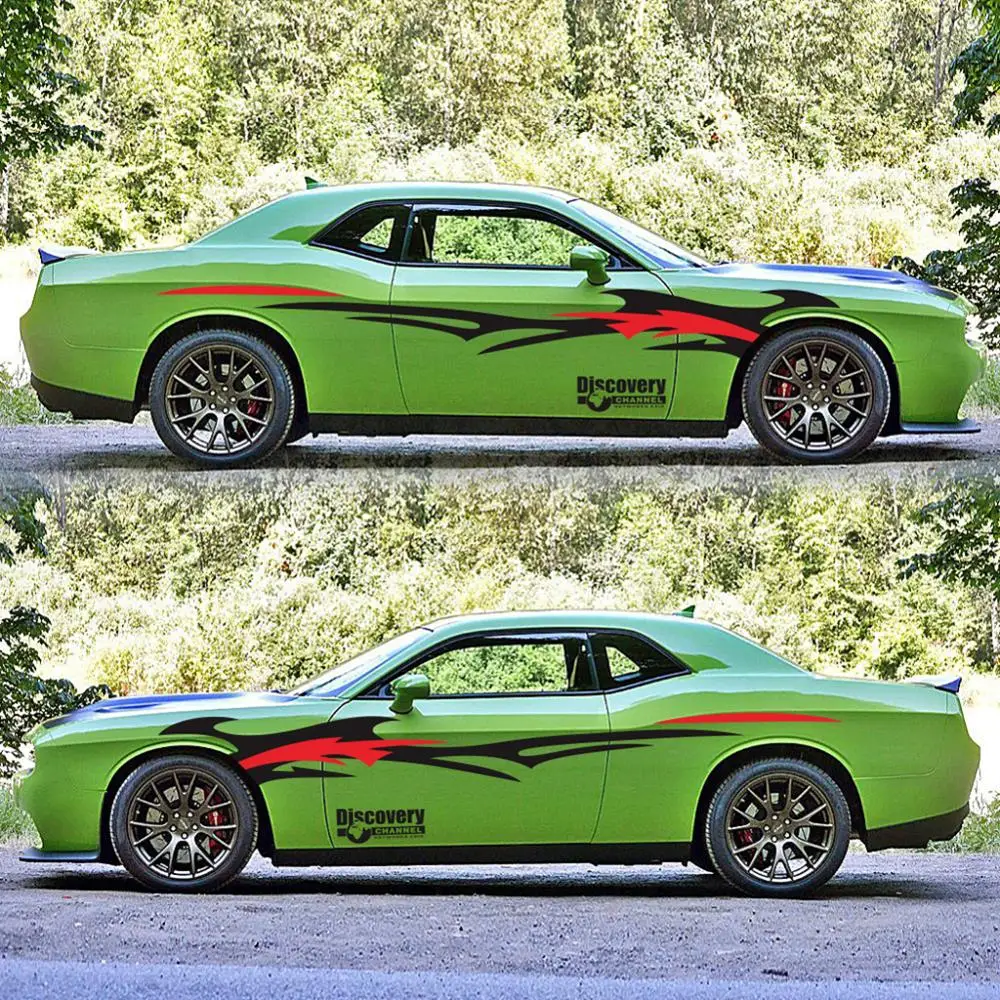 2pcs/set Decal New Vinyl Generic Two Stickers Graphics Auto Totem Car Body Sides Flame | Автомобили и мотоциклы