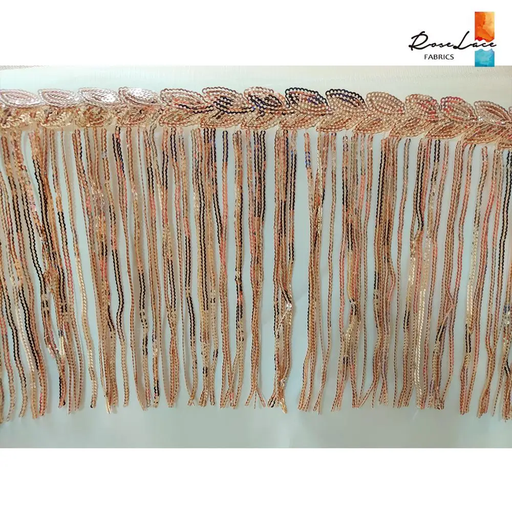 Кружевная ткань с красными блестками вышивкой кисточками для выпускного вечера