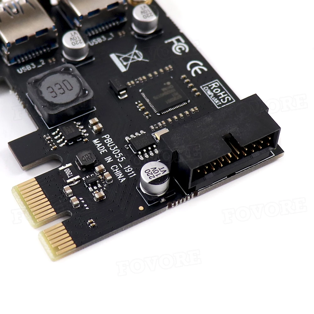 2 порта USB 3 0 19pin в PCIe конвертер USB3 hub PCI-e PCI express плата расширения контроллера для