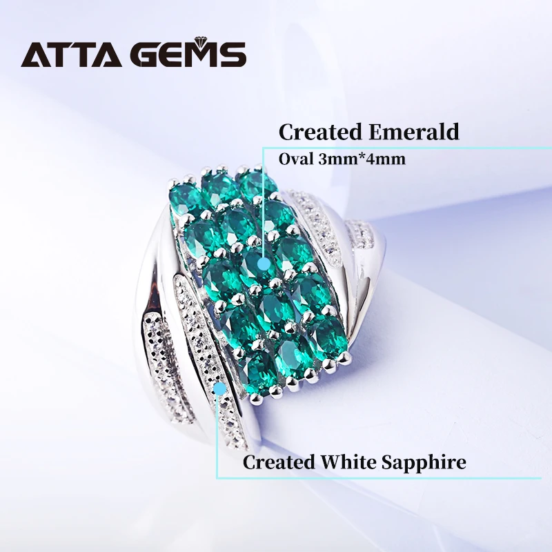 Кольцо унисекс из серебра с изумрудом 3 карата|ring oval|ring ringring sterling |